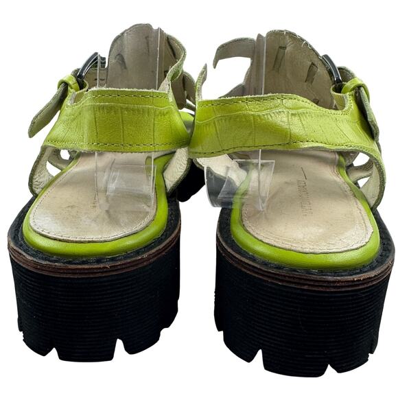 Intentionally Haddie Dad Green Croc Fisherman Chunky Sandals Women's Size 9 - Picture 3 of 9